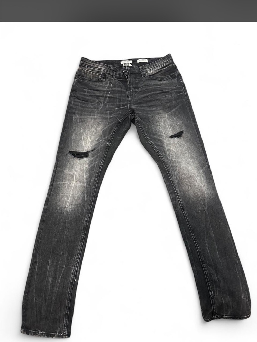 Men's Skinny Distressed Black Jeans